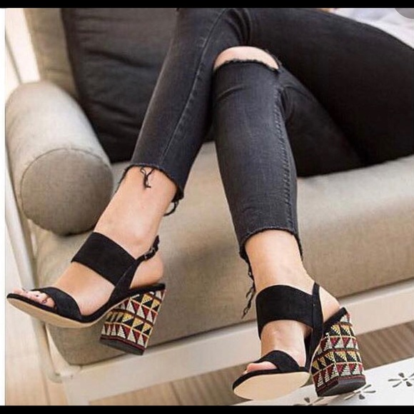 Alberto Gozzi Embellished Block Heel Sandals - Picture 2 of 13